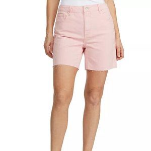 Numero Womens High Rise Denim Shorts 26 Faded Pink Raw Hem 100% Cotton Pockets